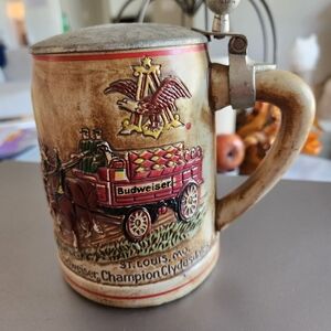 Vintage Budweiser Stein WITH LID Champion Clydesdales  1976 SERIES 1 (Not Used)